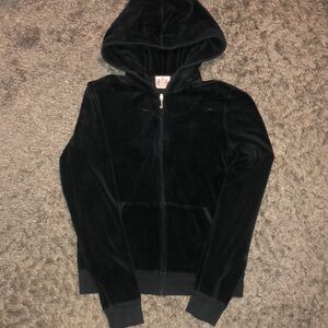 Juicy Couture Felt Black Zip Up Jacket